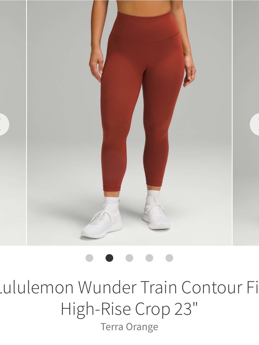 lululemon Wunder Train contour fit leggings, 23” size 4 — terra orange